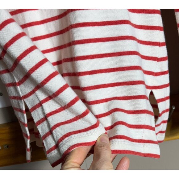 MaxMara Weekend Shirt Red Cream Stripe Cotton Breton Casual Top Womens S - Picture 11 of 12